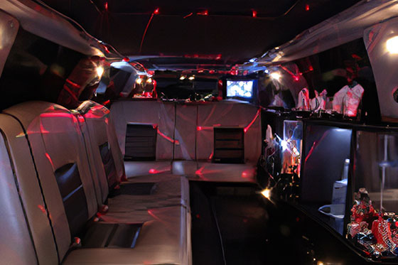 colorful limo service interior