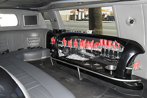 stretch limo neon interior