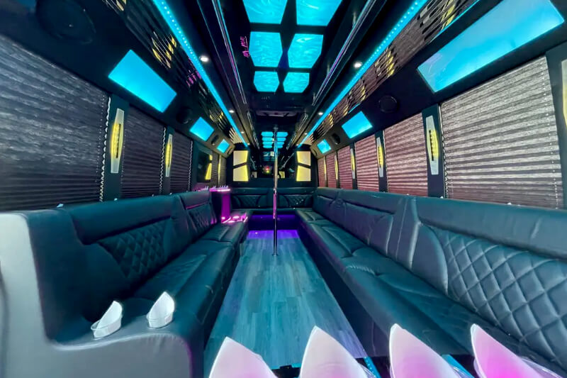 party bus interior lounge