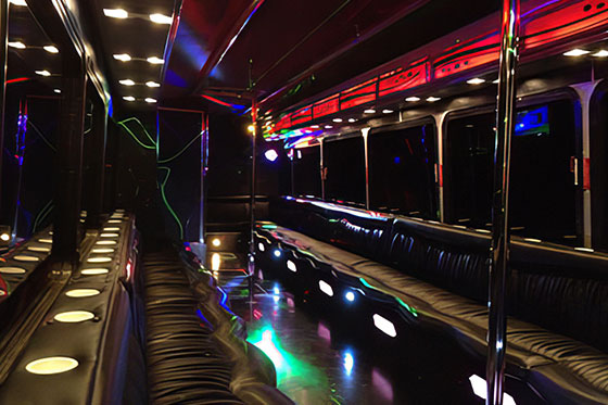 party bus interior lounge