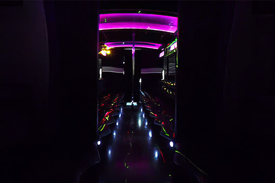 party bus neon light ceiling
