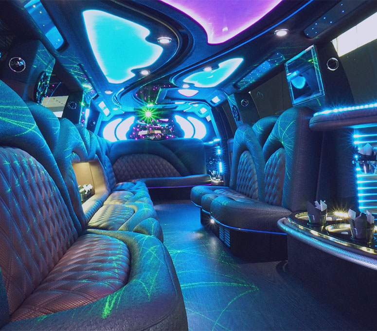 hummer limo service neon lights